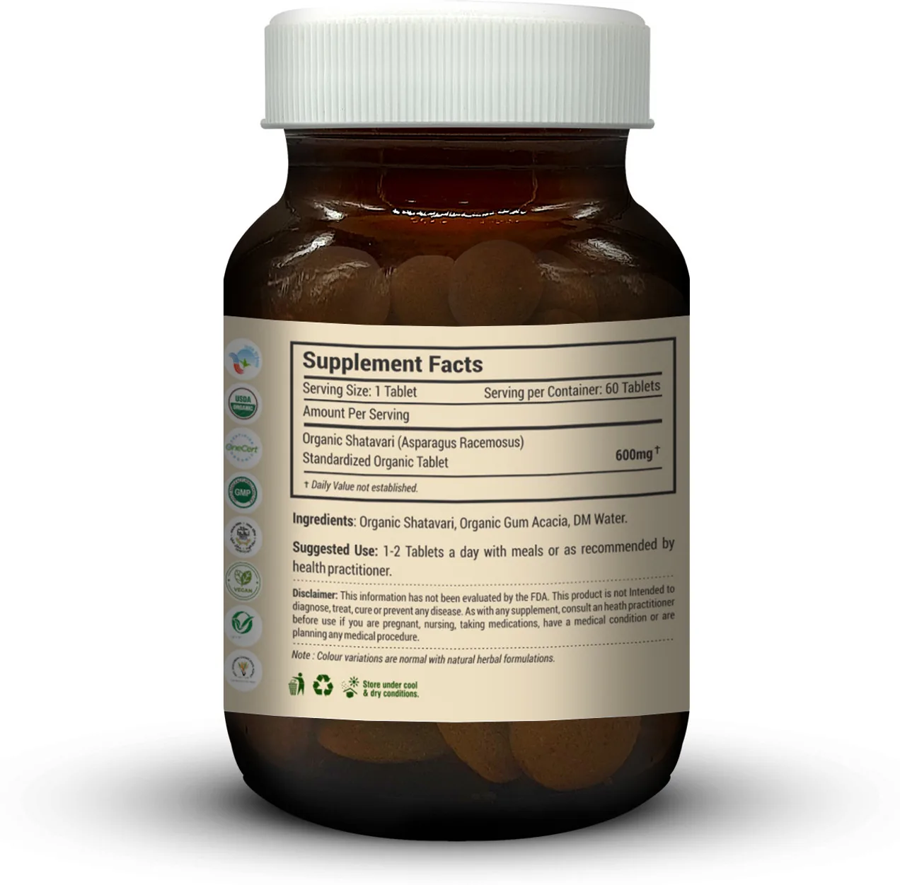 Just Jaivik Organic Shatavari Tablets | Ayurvedic Rejuvenating Supplement | Natural Hormonal Balance & Vitality Support-2