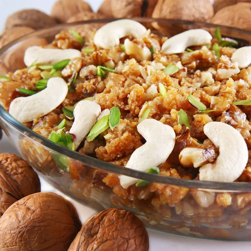 Kailash Sweets & Snacks Akhrot Halwa | Traditional Walnut Dessert | Pure Desi Ghee Mithai 400 gm