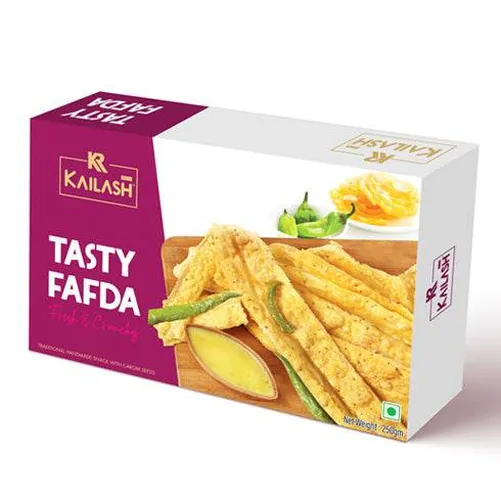 Kailash Sweets & Snacks Fafda | Authentic Surti Namkeen | Crispy Gram Flour Snack 250 gm