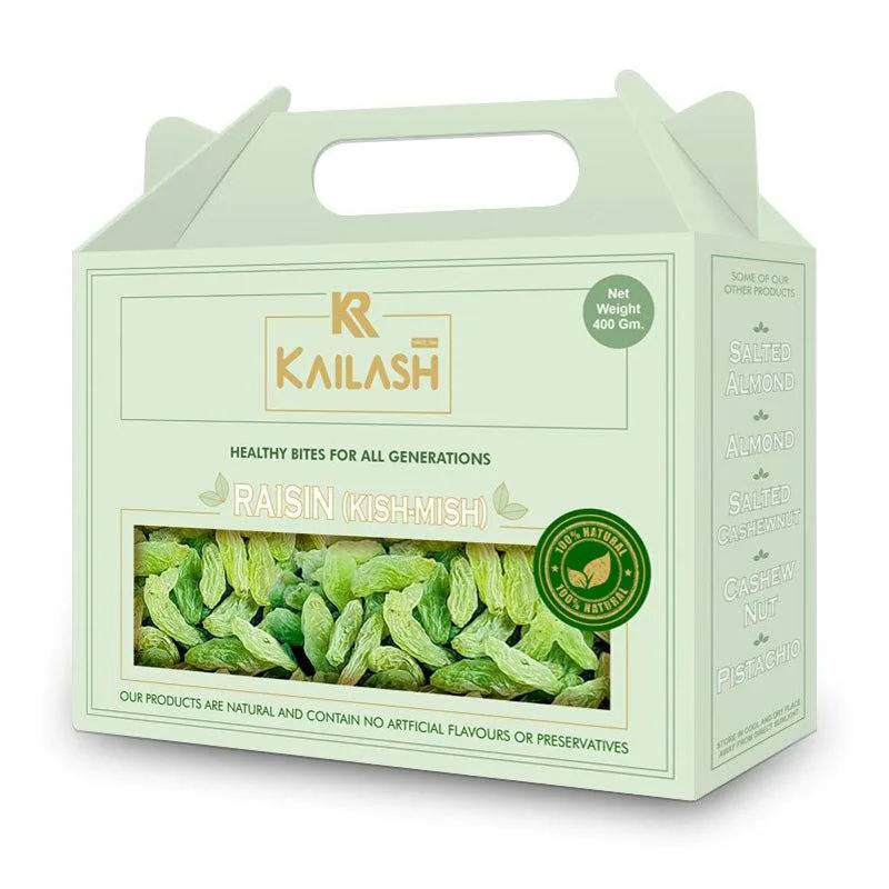 Kailash Sweets & Snacks Kishmish | Sun-Dried Golden Raisins | Authentic Indian Dry Fruits 400 gm