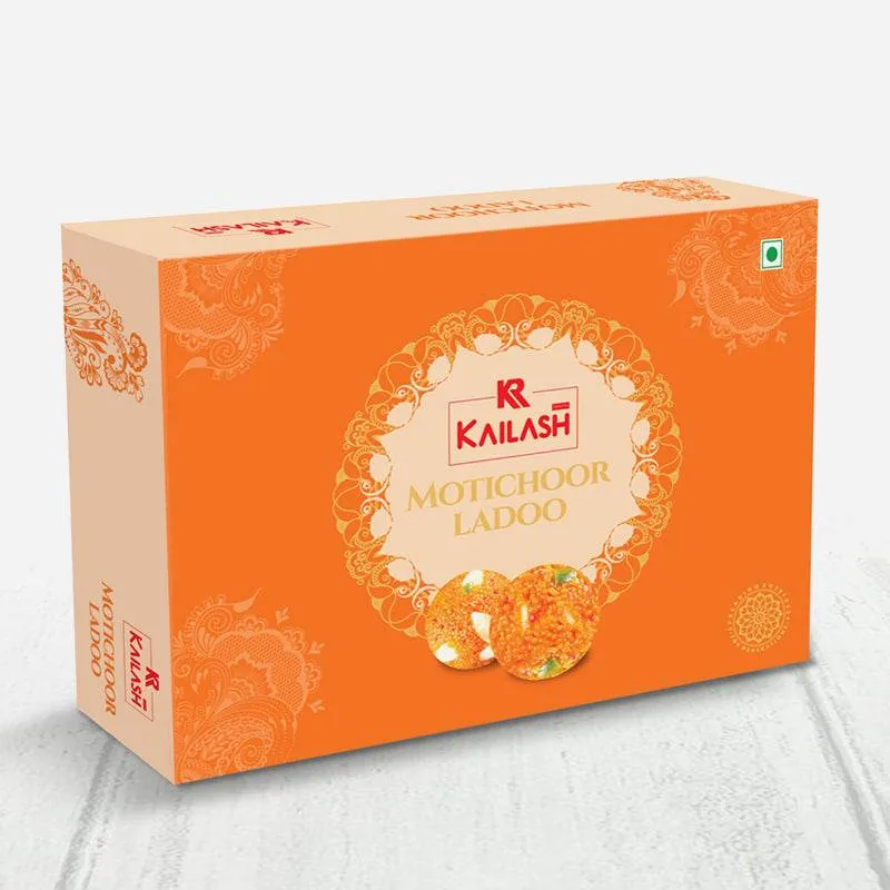 Kailash Sweets & Snacks Motichoor Ladoo | Traditional Ghee Mithai | Saffron & Cardamom Flavor 500 gm