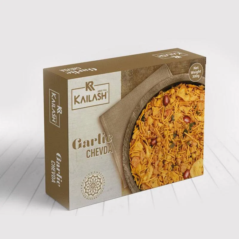Kailash Sweets & Snacks Garlic Chevda | Savory Garlic Chivda Mix | Authentic Surat Farsan-1