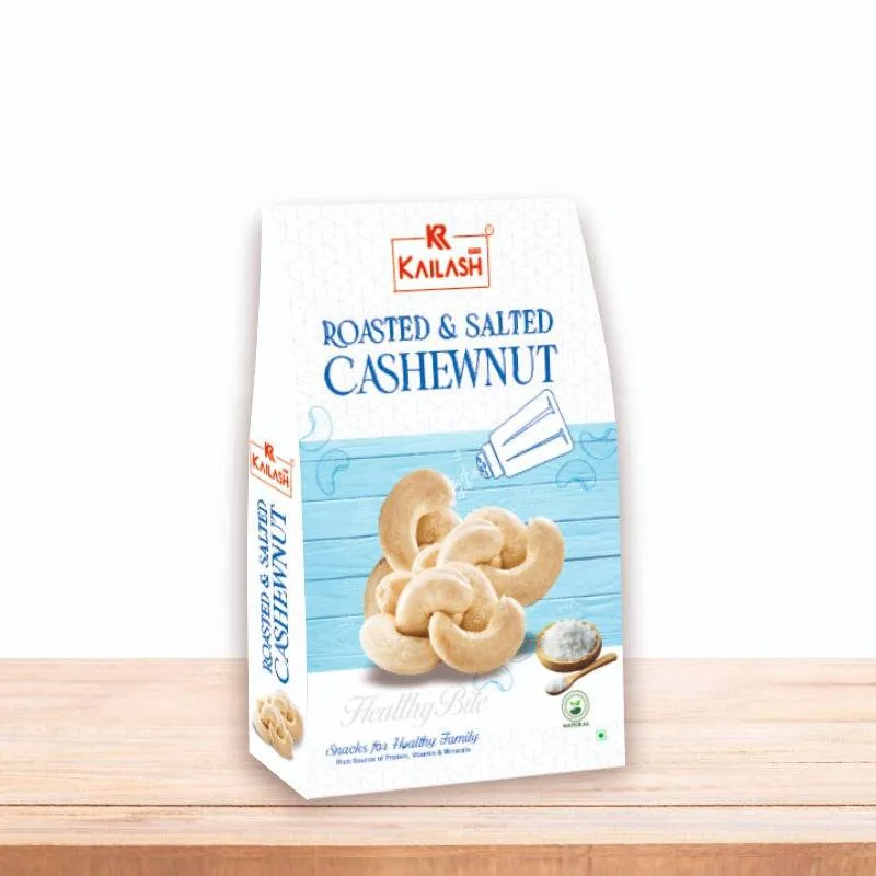 Kailash Sweets & Snacks Roasted and Salted Cashewnut | Crunchy Dry Fruit Snack | Authentic Surat Namkeen 250 gm