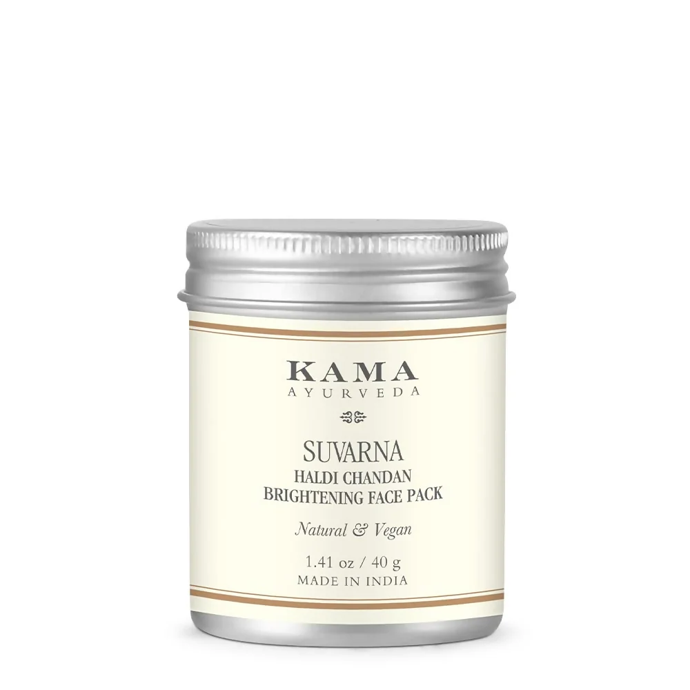 Kama Ayurveda Suvarna Haldi Chandan Brightening Face Pack | Natural Skin Illuminating Powder | Clarifying Turmeric and Sandalwood Treatment-1