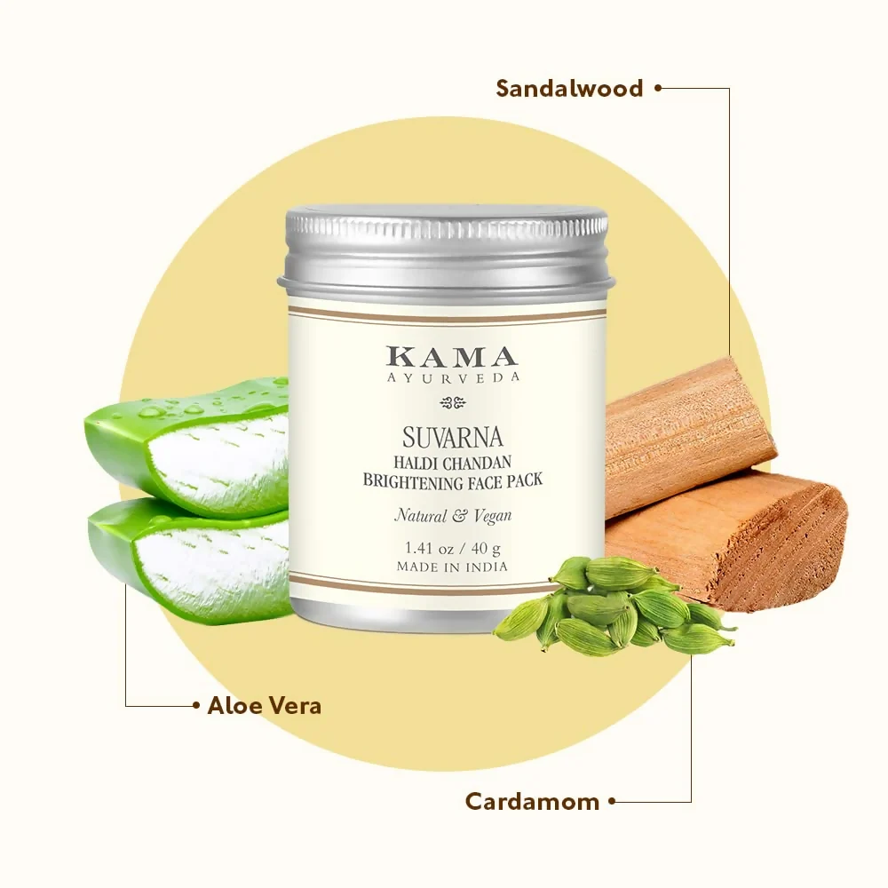 Kama Ayurveda Suvarna Haldi Chandan Brightening Face Pack | Natural Skin Illuminating Powder | Clarifying Turmeric and Sandalwood Treatment-2