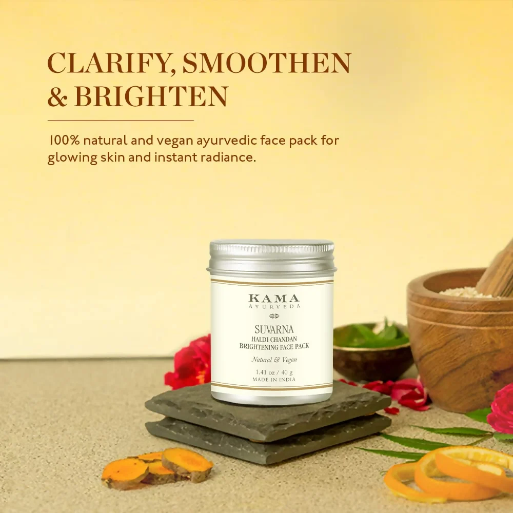 Kama Ayurveda Suvarna Haldi Chandan Brightening Face Pack | Natural Skin Illuminating Powder | Clarifying Turmeric and Sandalwood Treatment-5