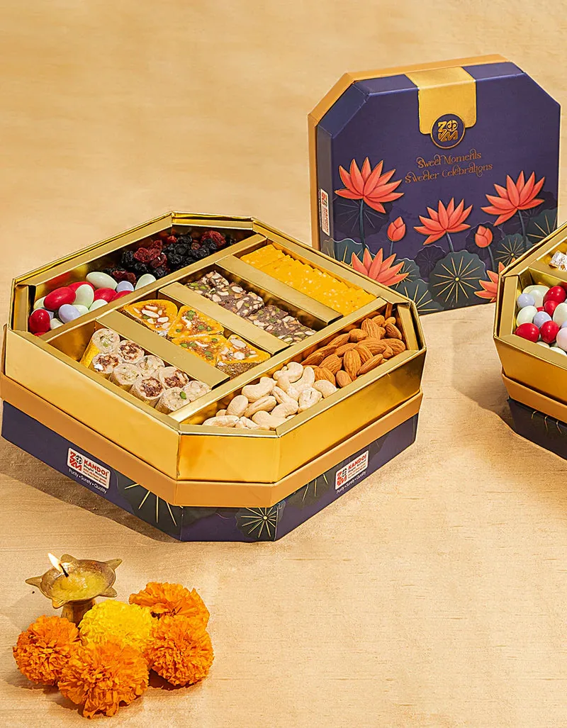 Kandoi Bhogilal Mulchand Dryfruit Sweets Box | Heritage Gujarati Mithai | Pure Ghee Assorted Sweet Set 400 gm