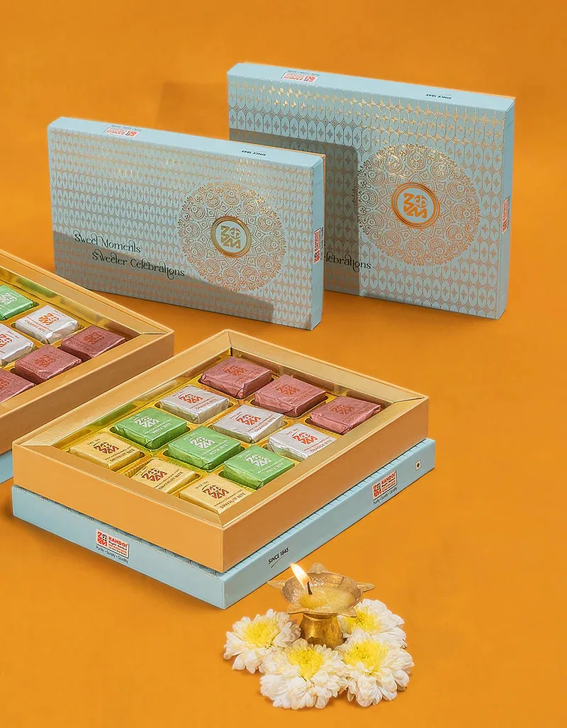 Kandoi Bhogilal Mulchand Assorted Bites Box | Traditional Mithai | 4 Flavor Variety