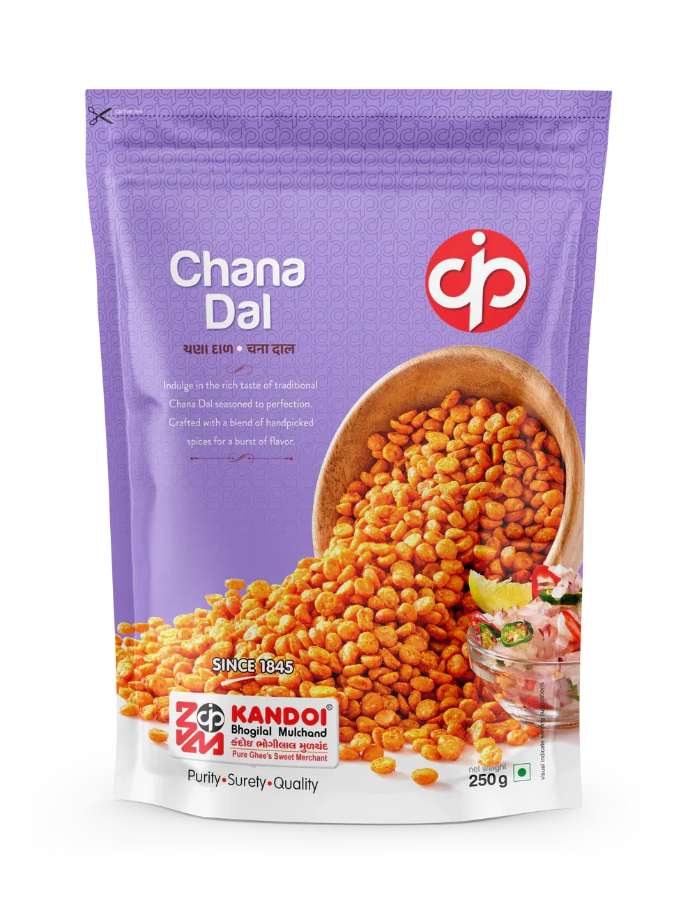 Kandoi Bhogilal Mulchand Chana Dal | Crispy Gujarati Snack | Authentic Spice Mix 250 gm