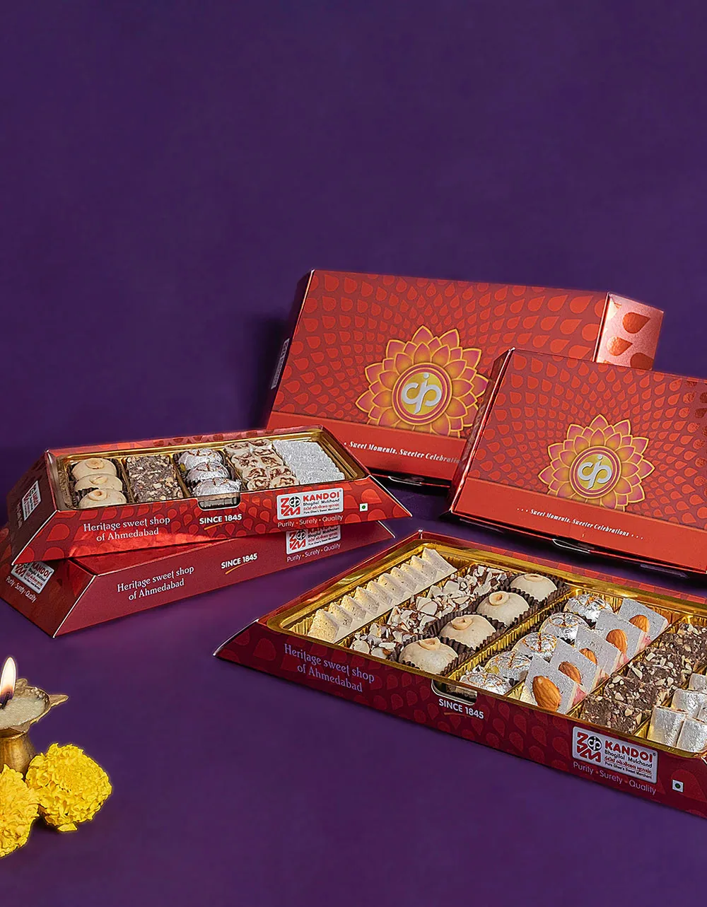 Kandoi Bhogilal Mulchand Dryfruits Sweets | Assorted Mithai Box | Authentic Heritage Delights 500 gm
