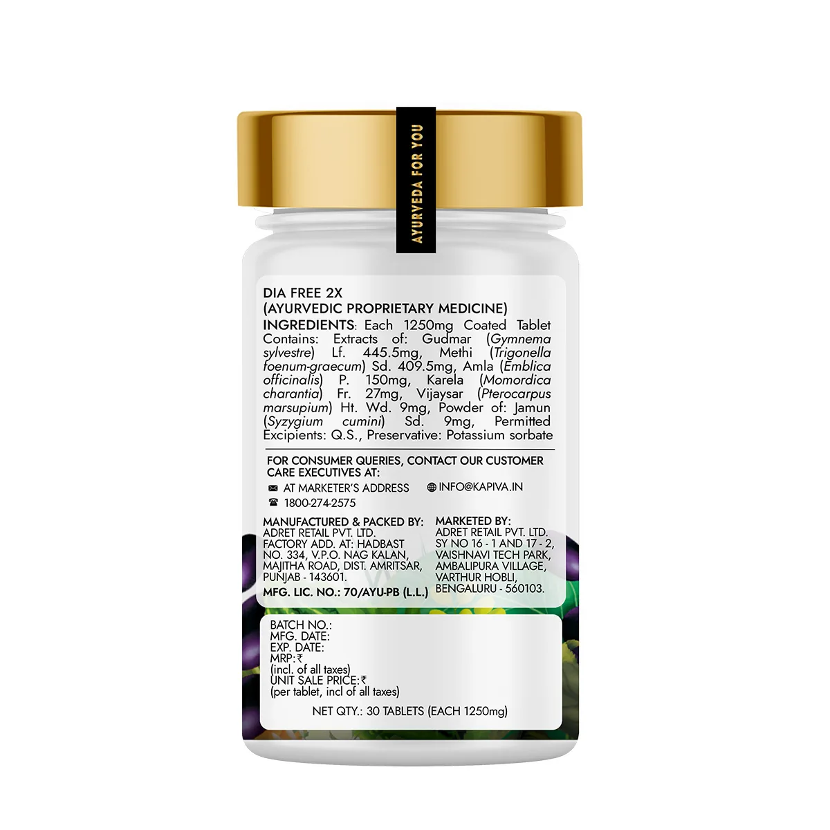 Kapiva Ayurveda Dia Free Capsules | Natural Blood Sugar Support | Herbal Metabolic Care-7
