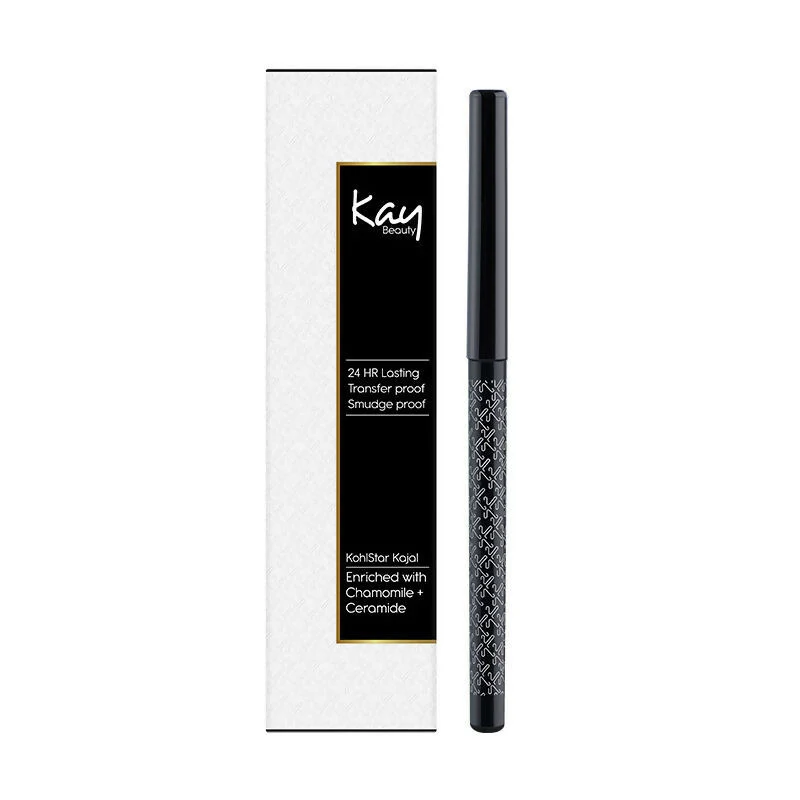 Kay Beauty Waterproof 24 Hour Kajal - Spade Black | Smudgeproof Kohl Pencil | Intense Matte Finish Kay Beauty Waterproof 24 Hour Kajal - Spade Black | Smudgeproof Kohl Pencil | Intense Matte Finish - 0.35 gm