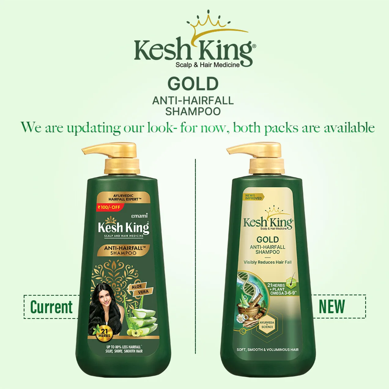 Kesh King Ayurvedic Gold Anti Hairfall Shampoo | Herbal Scalp Care | Hair Fall Control Formula-1