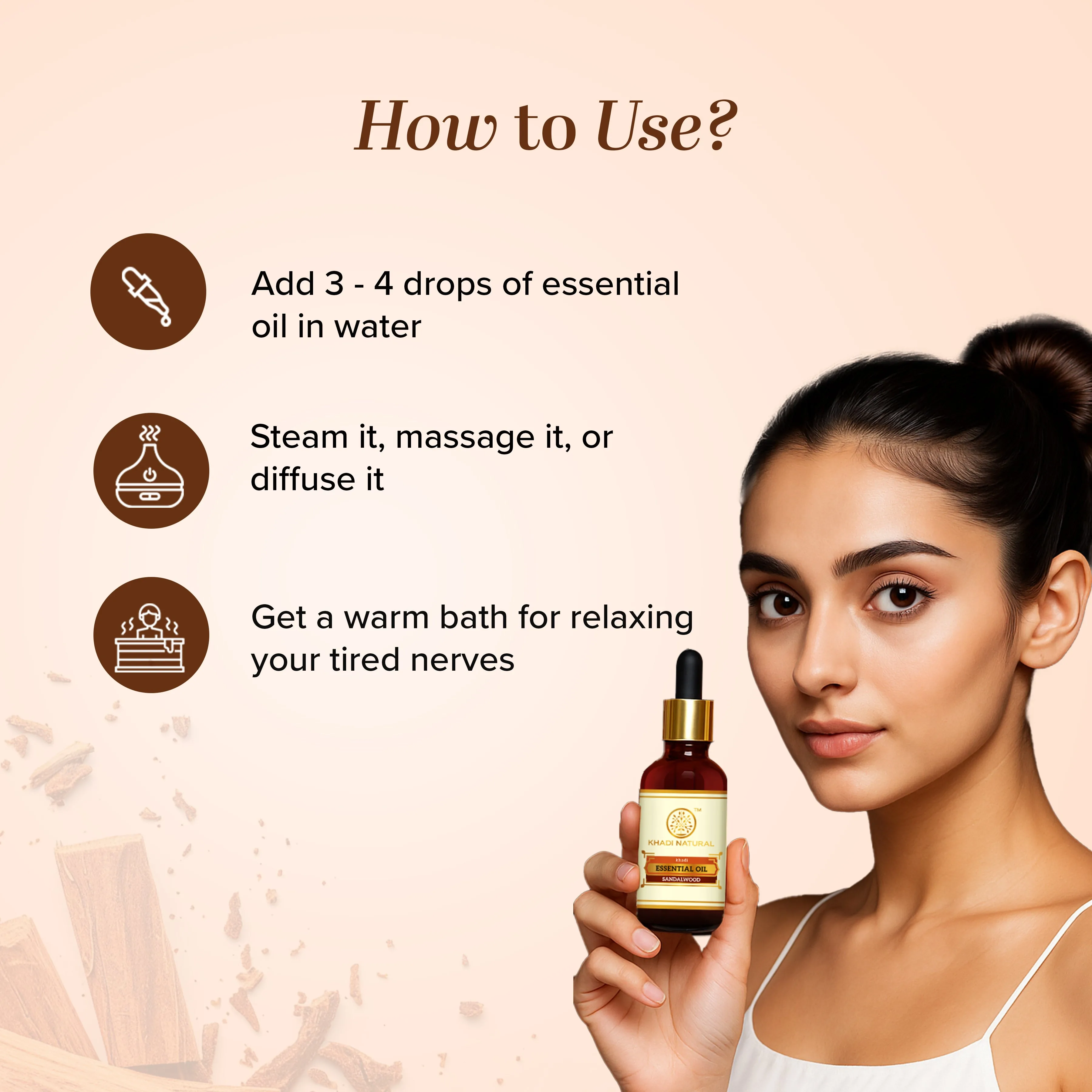 Khadi Natural Sandalwood Essential Oil | Pure Aromatherapy Oil | Calming & Skin Soothing-4