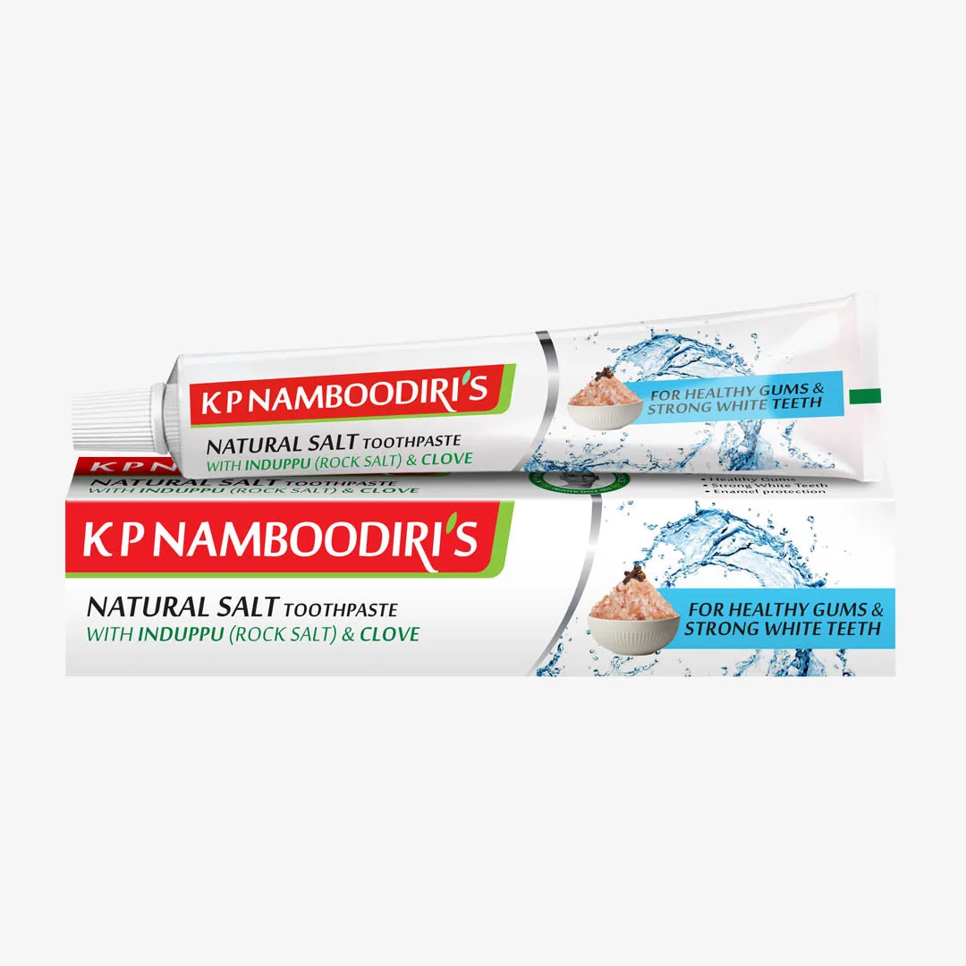 Kp Namboodiri's Natural Salt Toothpaste | Fluoride-Free Herbal Toothpaste | Rock Salt & Clove Oral Protection-1