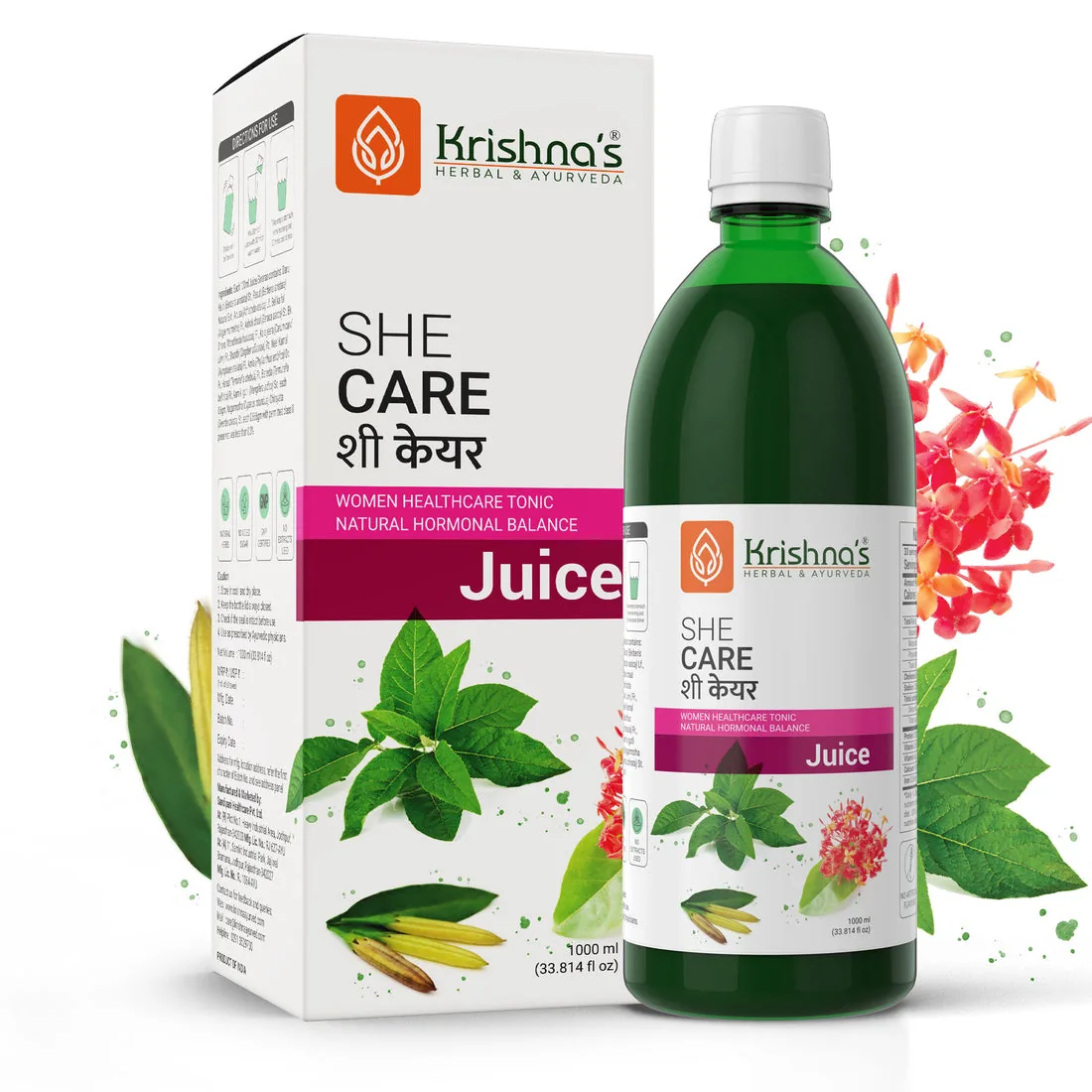 Krishna's Herbal & Ayurveda She Care Juice | Ayurvedic Women's Wellness Tonic | Hormonal Balance & Cycle Support-1