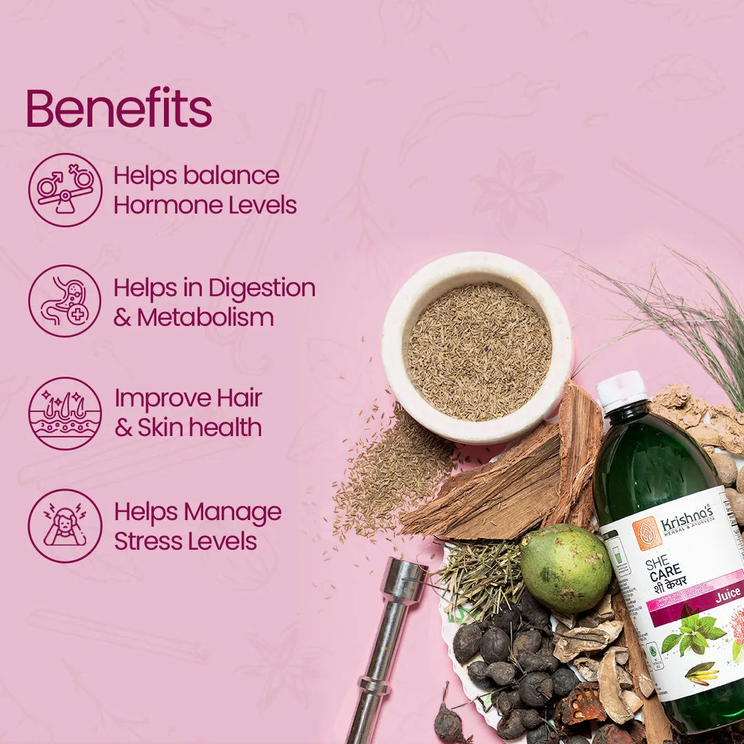 Krishna's Herbal & Ayurveda She Care Juice | Ayurvedic Women's Wellness Tonic | Hormonal Balance & Cycle Support-3