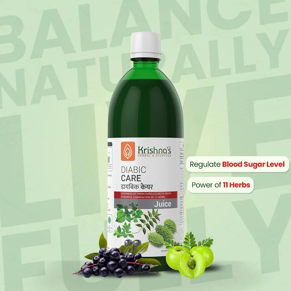 Krishna's Herbal & Ayurveda Diabic Care Juice | Ayurvedic Wellness Drink | Natural Blood Sugar Support-2