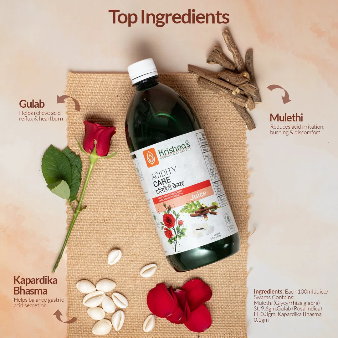 Krishna's Herbal & Ayurveda Acidity Care Juice | Natural Digestive Support | Relief from Bloating & Acid Reflux-4