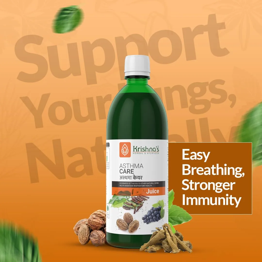 Krishna's Herbal & Ayurveda Asthma Care Juice | Respiratory Support & Lung Wellness Tonic-2
