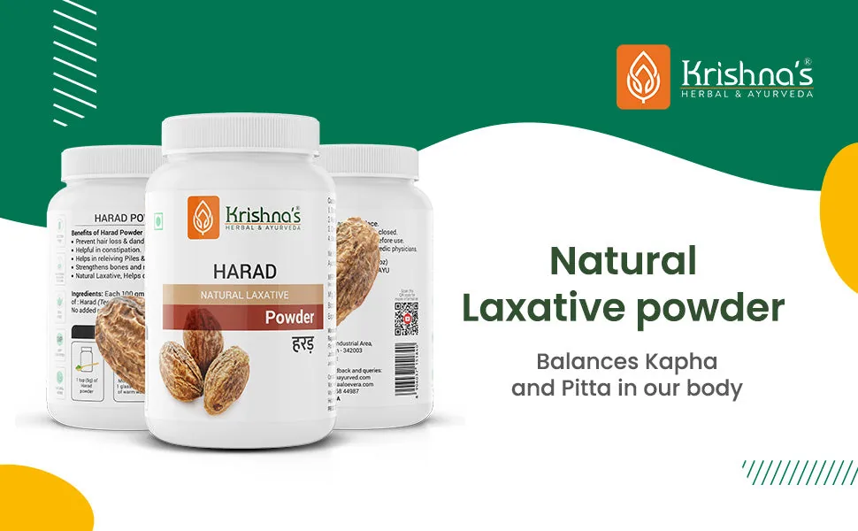 Krishna's Herbal & Ayurveda Harad Powder | Pure Terminalia Chebula Churna | Natural Digestive Support-2