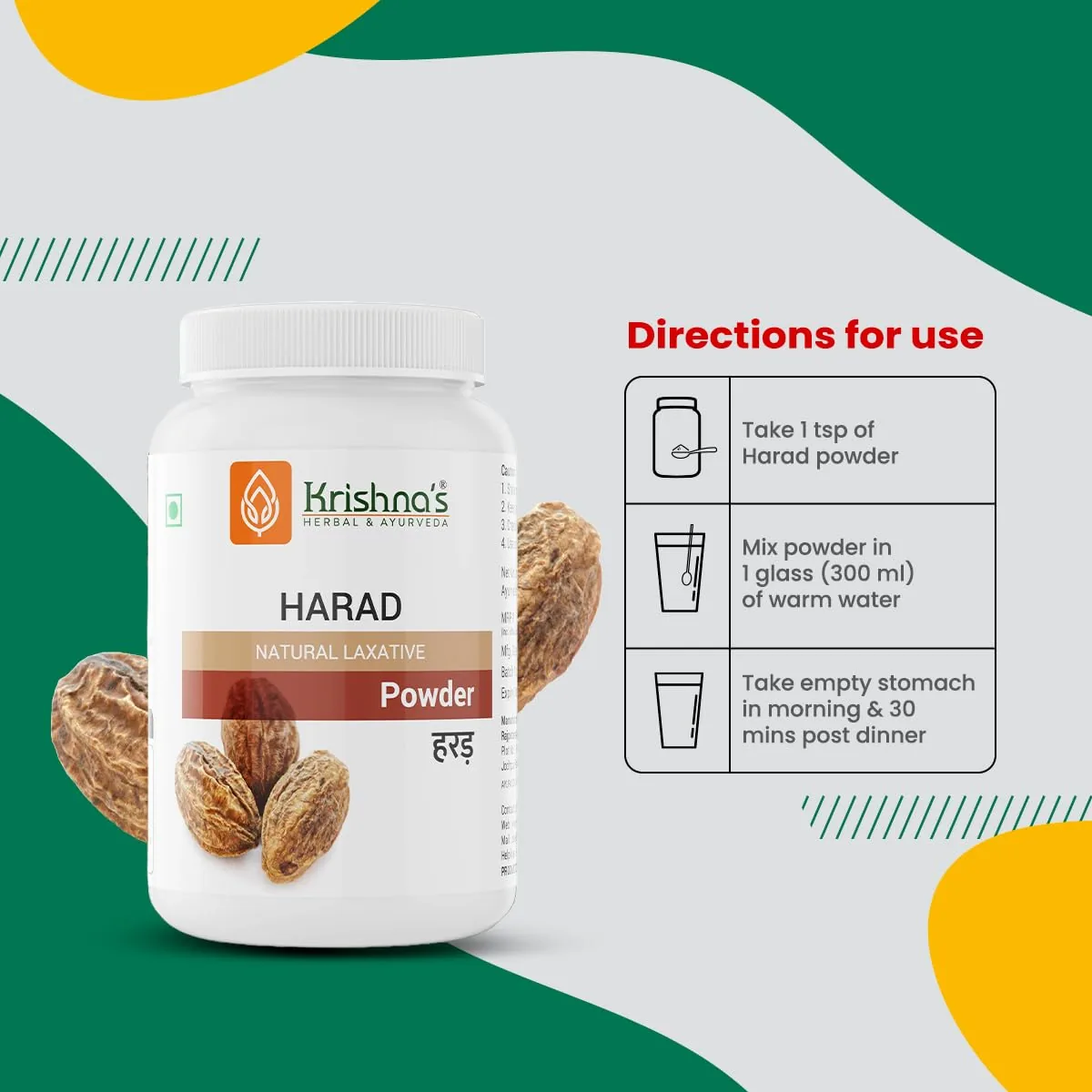 Krishna's Herbal & Ayurveda Harad Powder | Pure Terminalia Chebula Churna | Natural Digestive Support-3