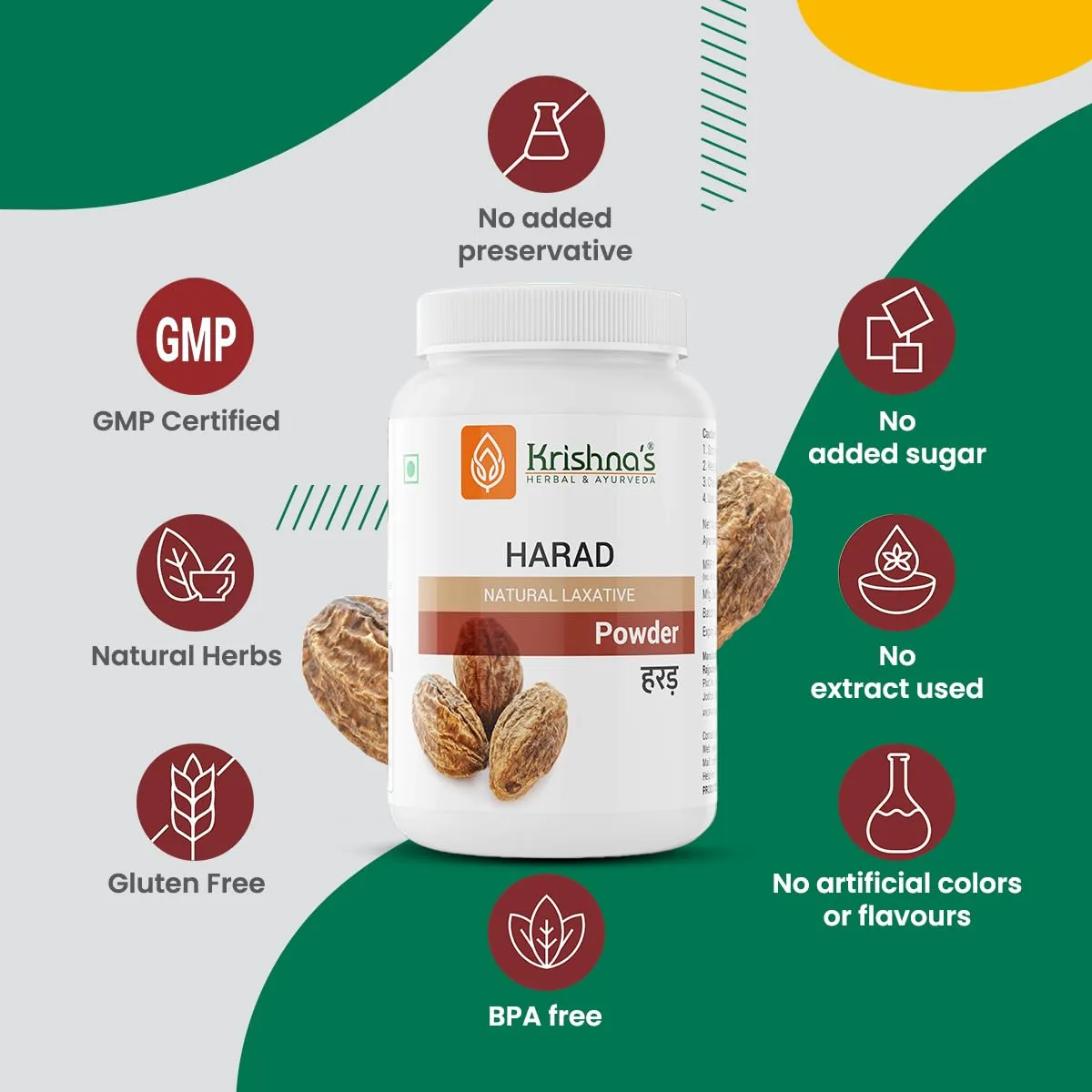 Krishna's Herbal & Ayurveda Harad Powder | Pure Terminalia Chebula Churna | Natural Digestive Support-4