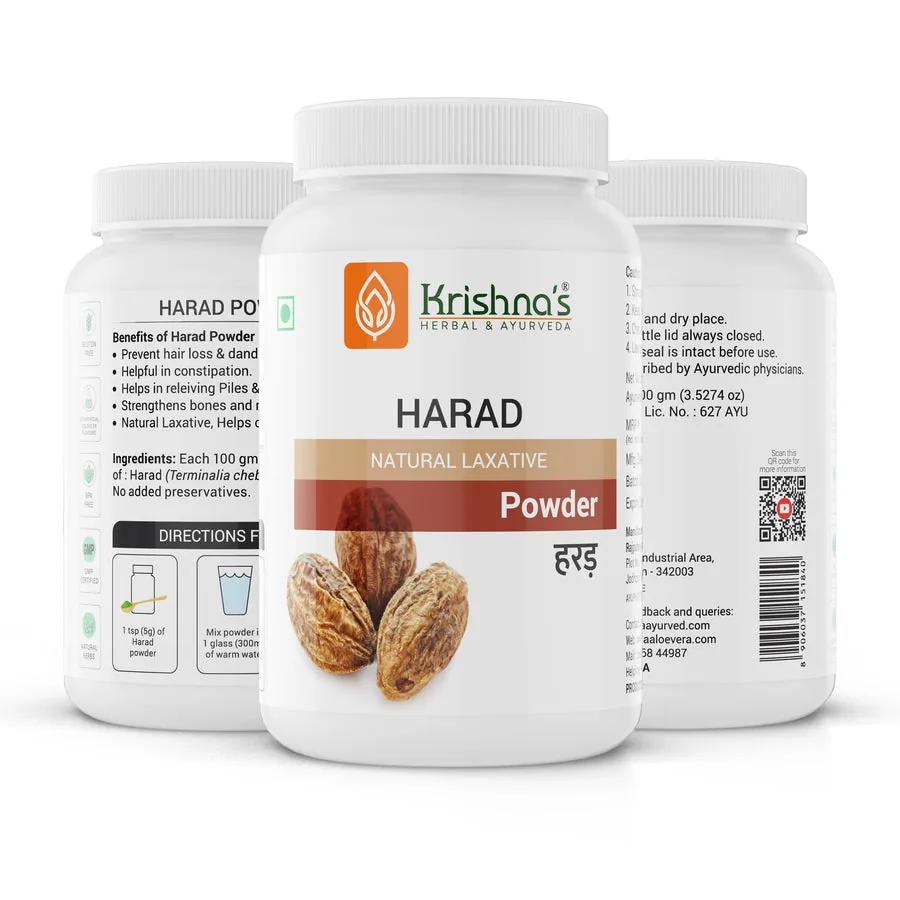 Krishna's Herbal & Ayurveda Harad Powder | Pure Terminalia Chebula Churna | Natural Digestive Support-6