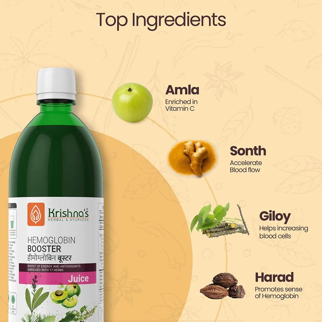 Krishna's Herbal & Ayurveda Hemoglobin Booster Tonic | Natural Iron Support | Ayurvedic Blood Purifier-4