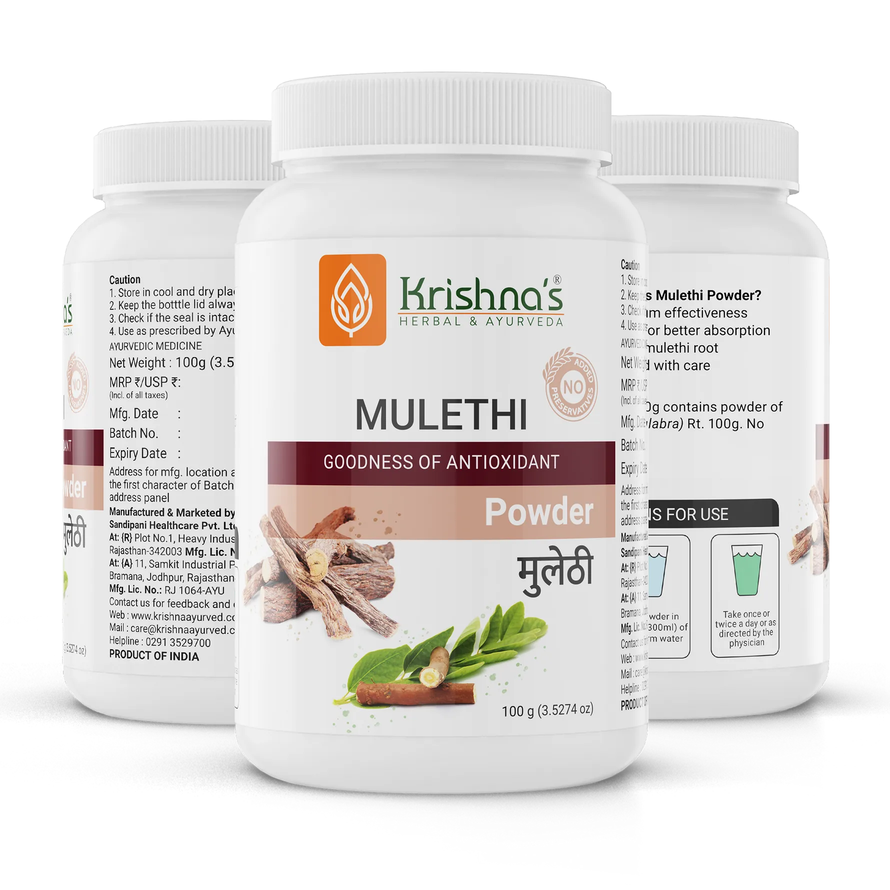 Krishna's Herbal & Ayurveda Mulethi Powder | Pure Licorice Root | Natural Throat and Digestive Support-5