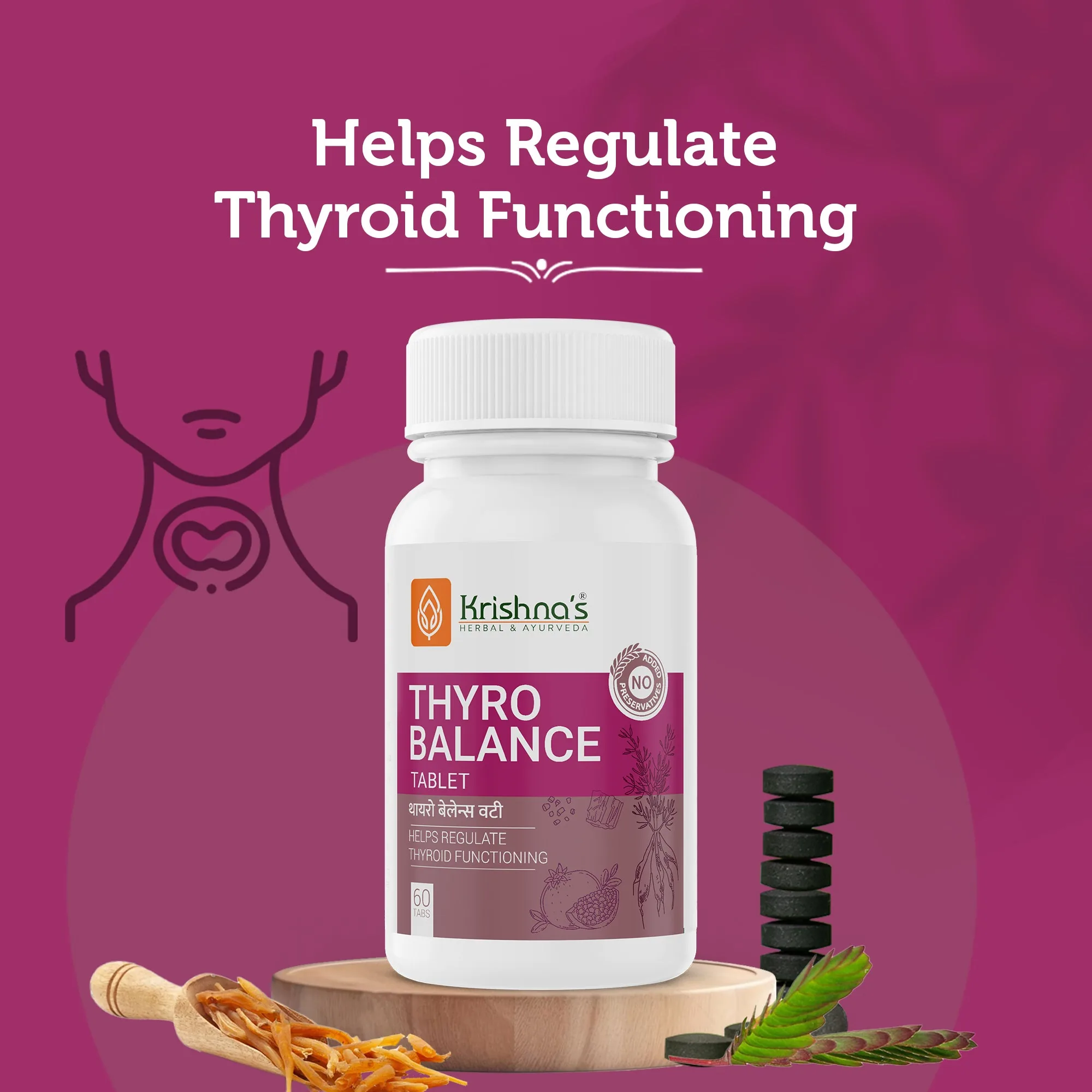 Krishna's Herbal & Ayurveda Thyro Balance Tablets | Natural Thyroid Support | Hormonal & Metabolic Wellness-2