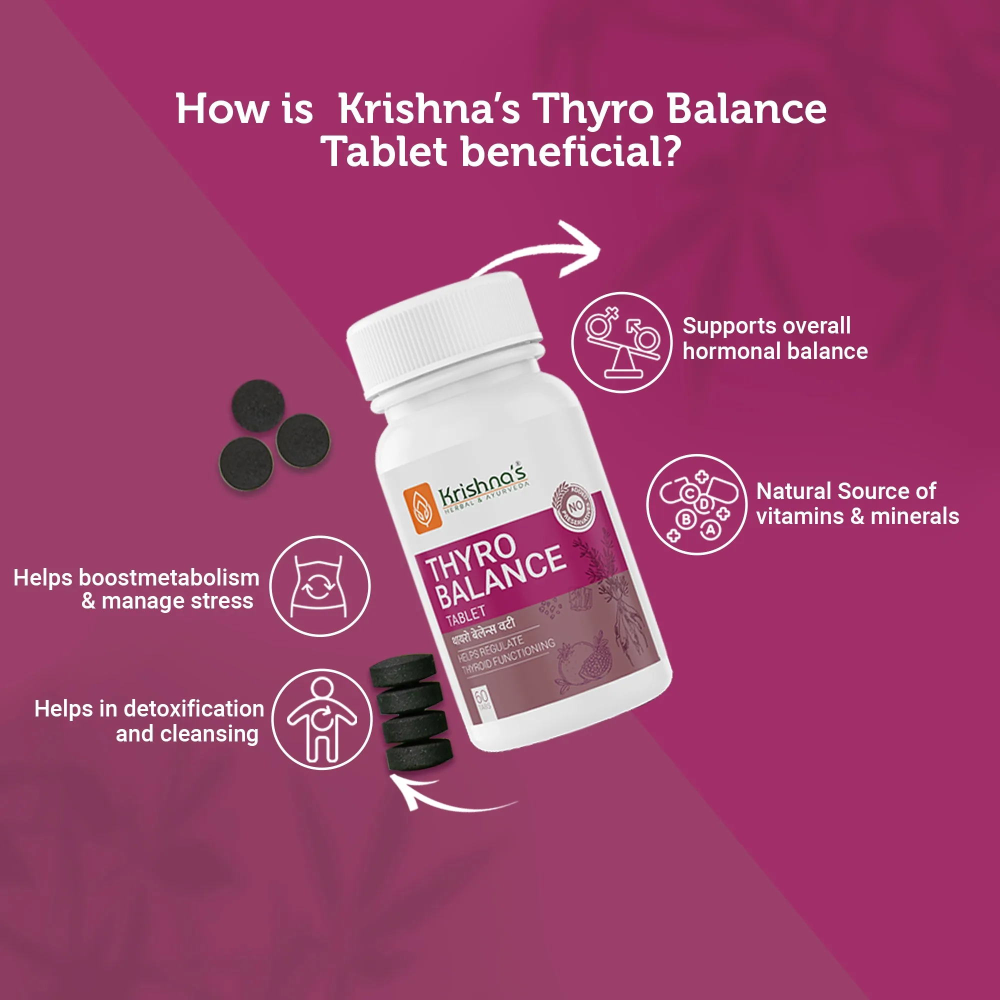 Krishna's Herbal & Ayurveda Thyro Balance Tablets | Natural Thyroid Support | Hormonal & Metabolic Wellness-5