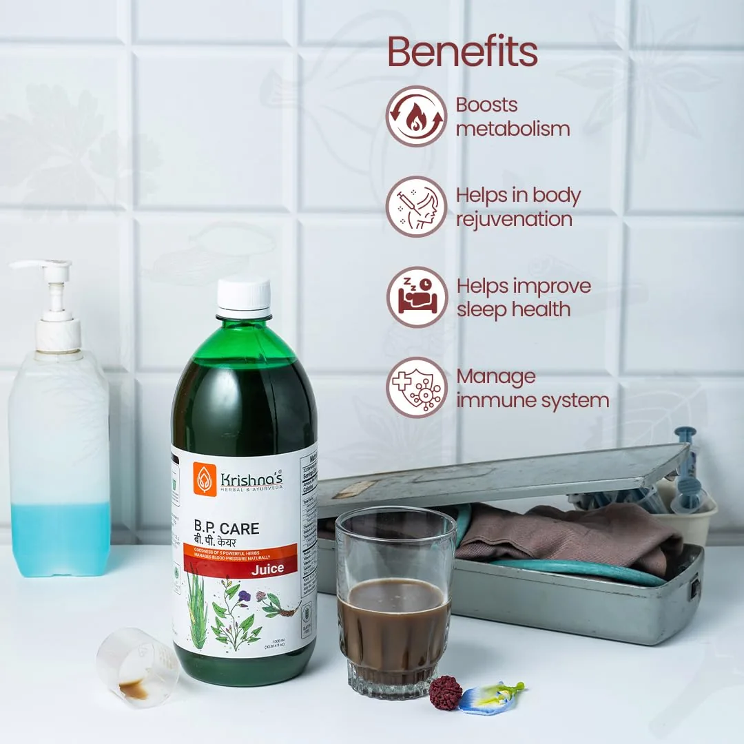 Krishna's Herbal & Ayurveda High Blood Pressure Care Juice | Ayurvedic Heart & Circulation Support | Natural Sugar-Free Formula-3