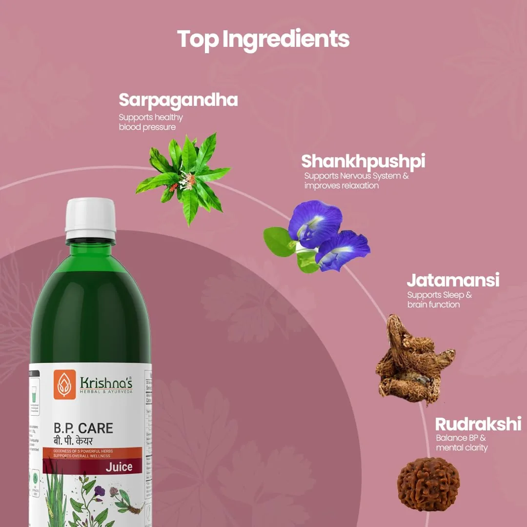 Krishna's Herbal & Ayurveda High Blood Pressure Care Juice | Ayurvedic Heart & Circulation Support | Natural Sugar-Free Formula-4
