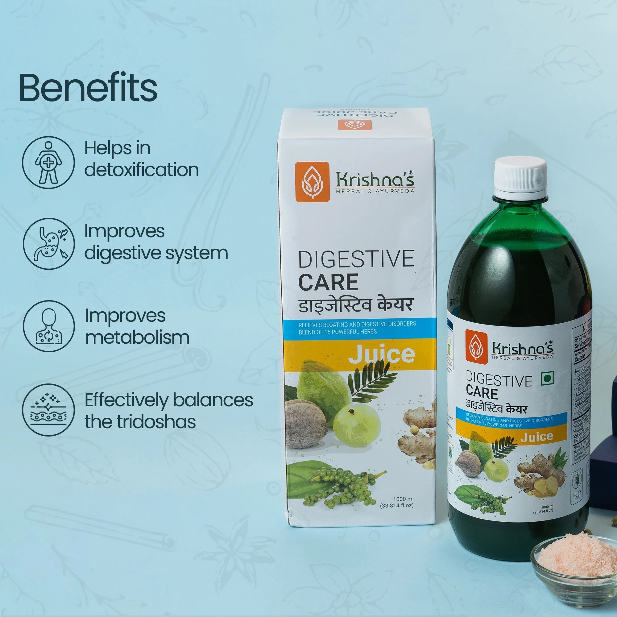 Krishna'S Herbal & Ayurveda Digestive Care Juice | Ayurvedic Wellness Drink | Natural Digestion Support-4