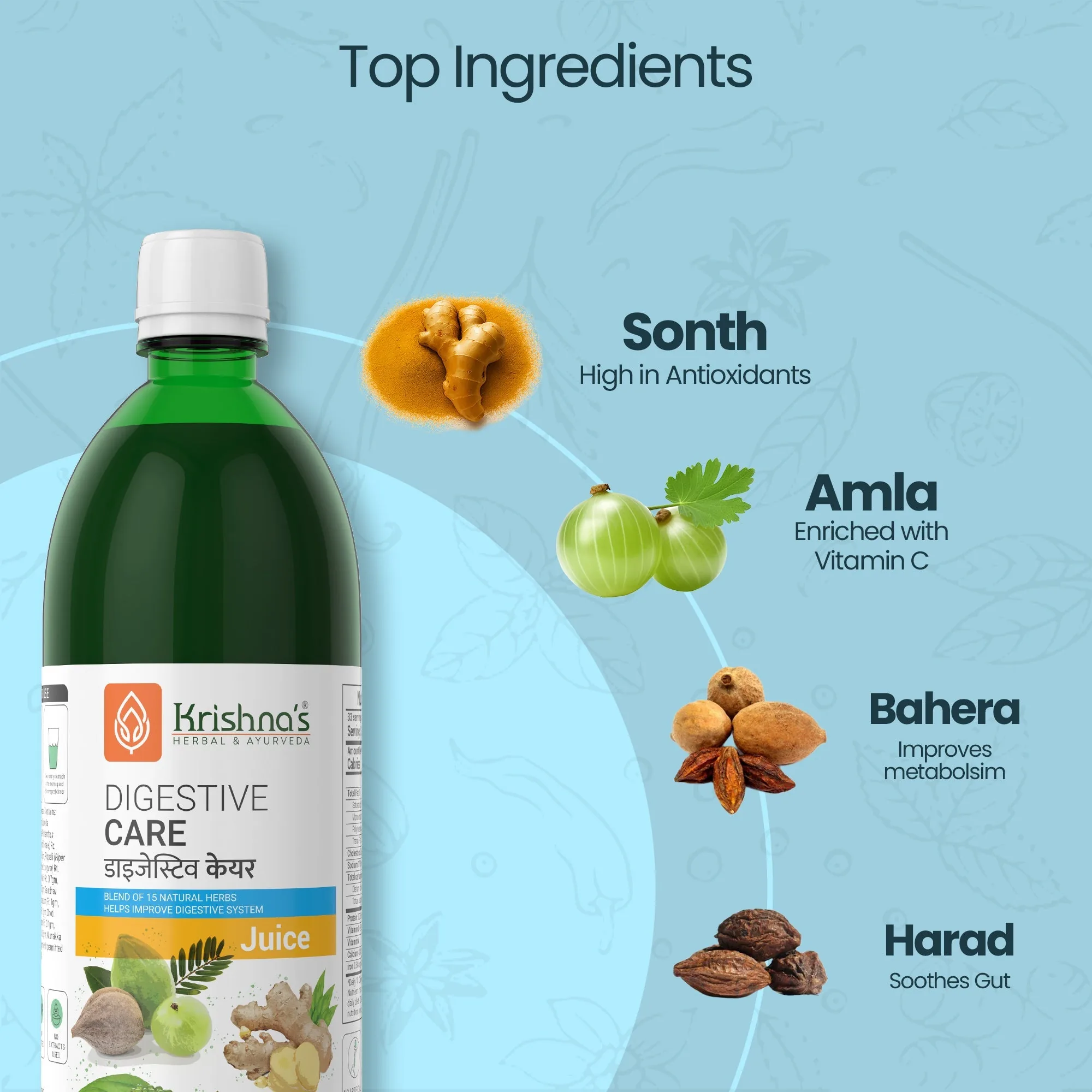 Krishna'S Herbal & Ayurveda Digestive Care Juice | Ayurvedic Wellness Drink | Natural Digestion Support-5