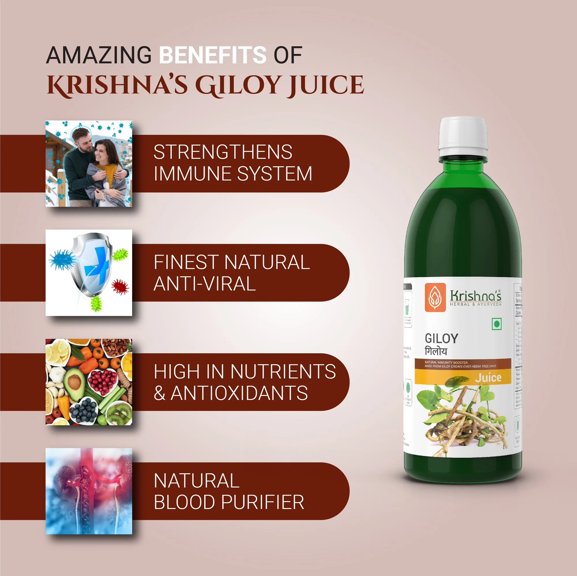 Krishna's Herbal & Ayurveda Giloy Juice | Pure Guduchi Swaras | Natural Immunity & Metabolism Support-3