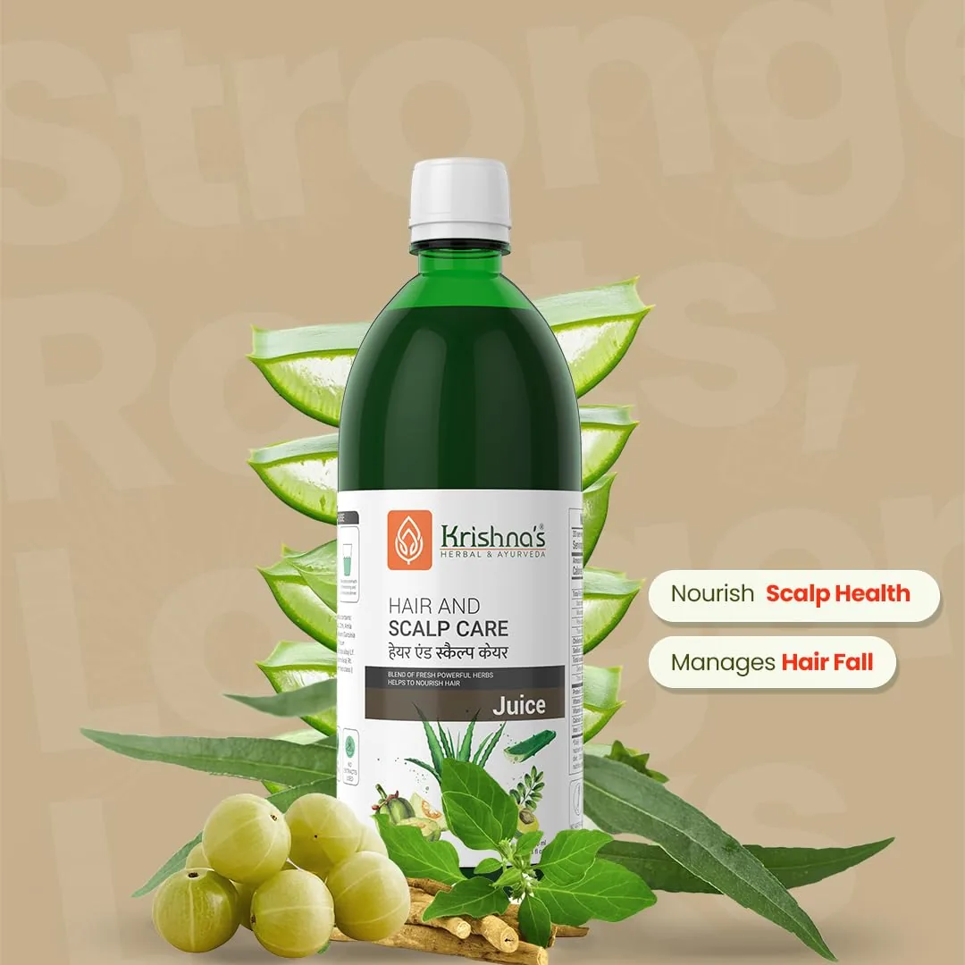 Krishna's Herbal & Ayurveda Hair & Scalp Care Juice | Ayurvedic Oral Formulation | Root Nourishment & Scalp Care-1