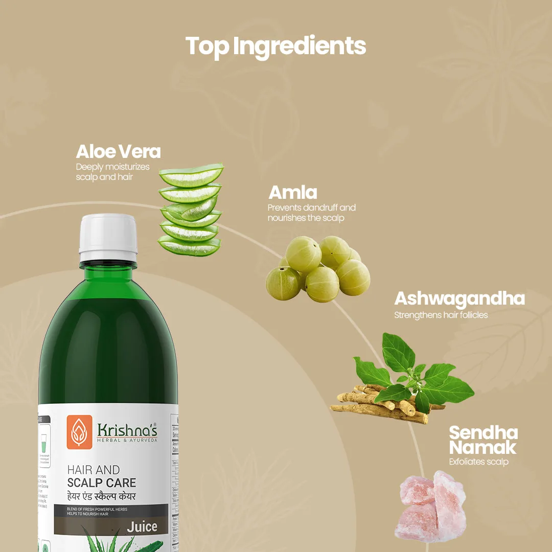 Krishna's Herbal & Ayurveda Hair & Scalp Care Juice | Ayurvedic Oral Formulation | Root Nourishment & Scalp Care-3