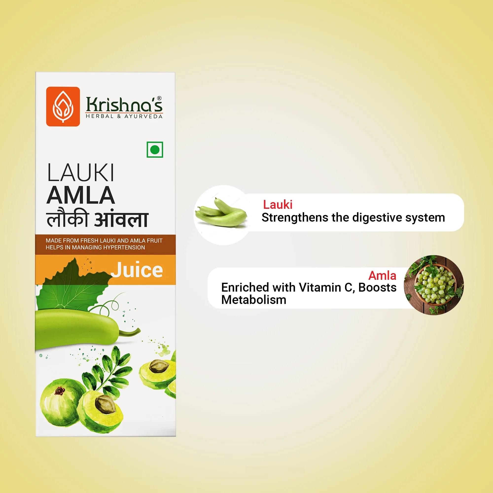 Krishna's Herbal & Ayurveda Lauki Amla Juice | Ayurvedic Digestive Tonic | Natural Detox & Immunity Support-3