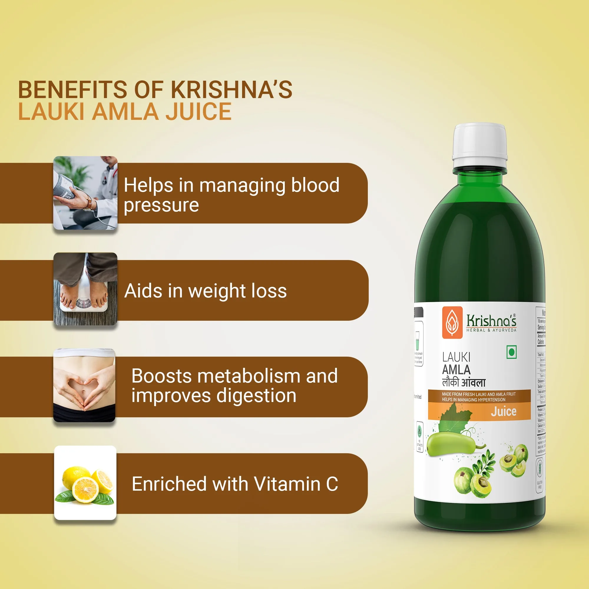 Krishna's Herbal & Ayurveda Lauki Amla Juice | Ayurvedic Digestive Tonic | Natural Detox & Immunity Support-4