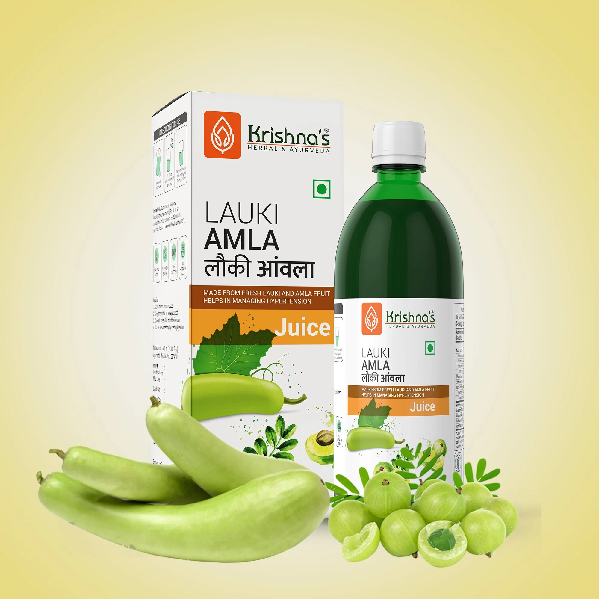 Krishna's Herbal & Ayurveda Lauki Amla Juice | Ayurvedic Digestive Tonic | Natural Detox & Immunity Support-5
