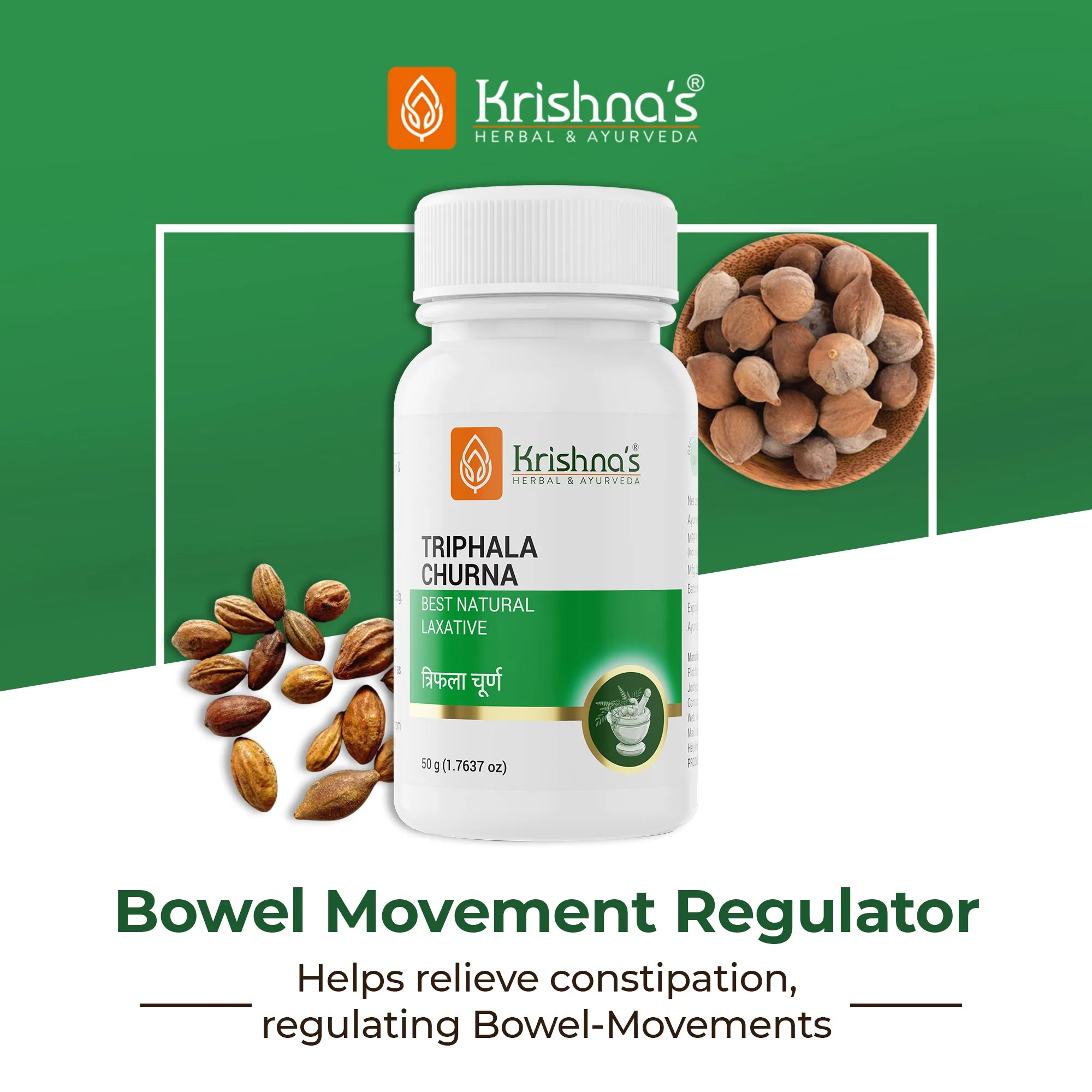 Krishna's Herbal & Ayurveda Triphala Churna | Ayurvedic Digestive Powder | Natural Laxative for Gut Health-4