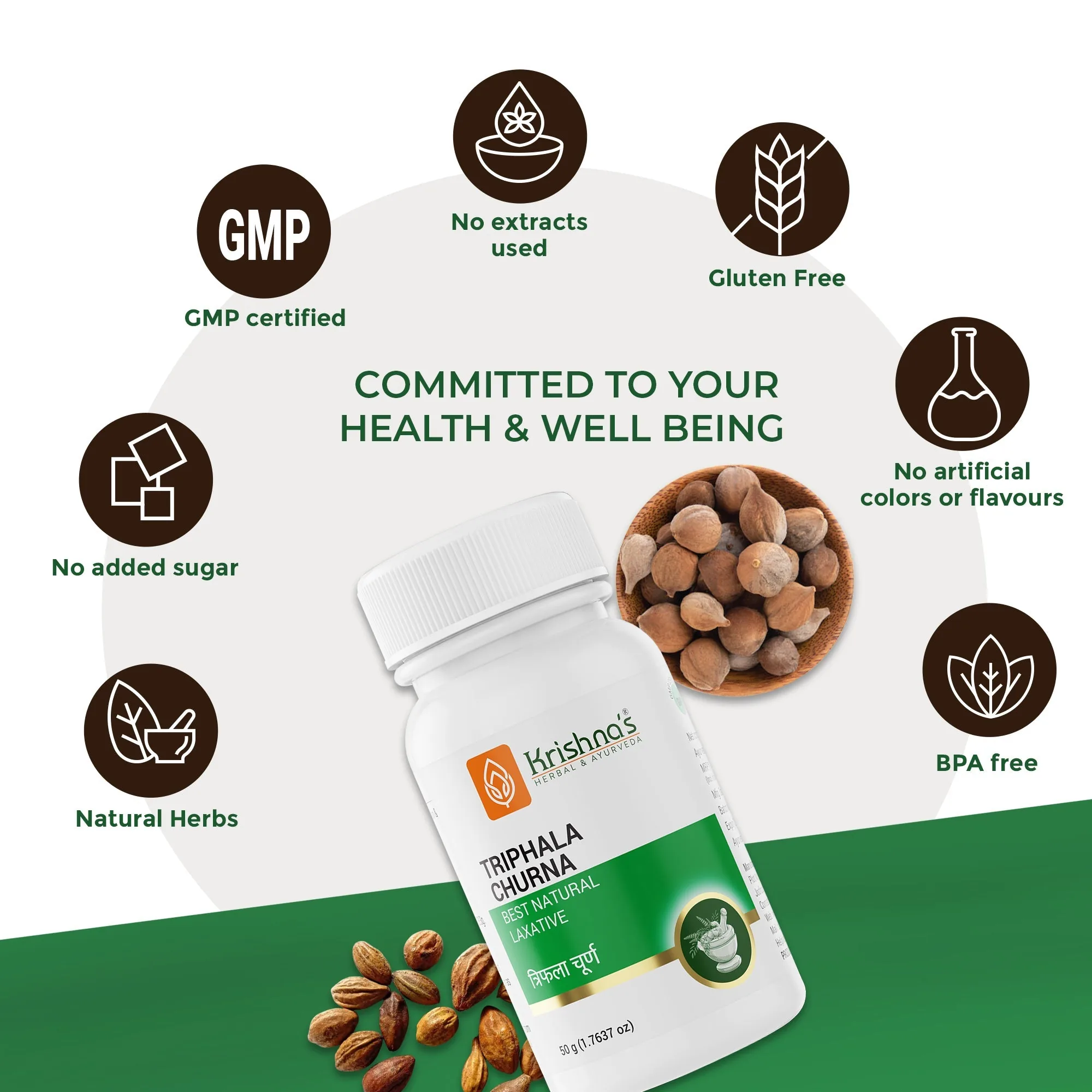 Krishna's Herbal & Ayurveda Triphala Churna | Ayurvedic Digestive Powder | Natural Laxative for Gut Health-6