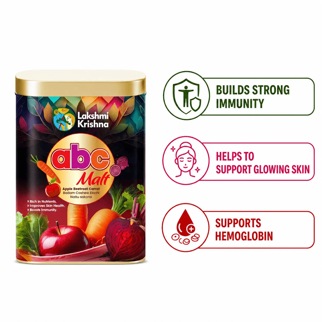 Lakshmi Krishna Naturals ABC Malt Powder | Nutrient-Rich Daily Health Drink | Natural Energy & Skin Glow Booster-1