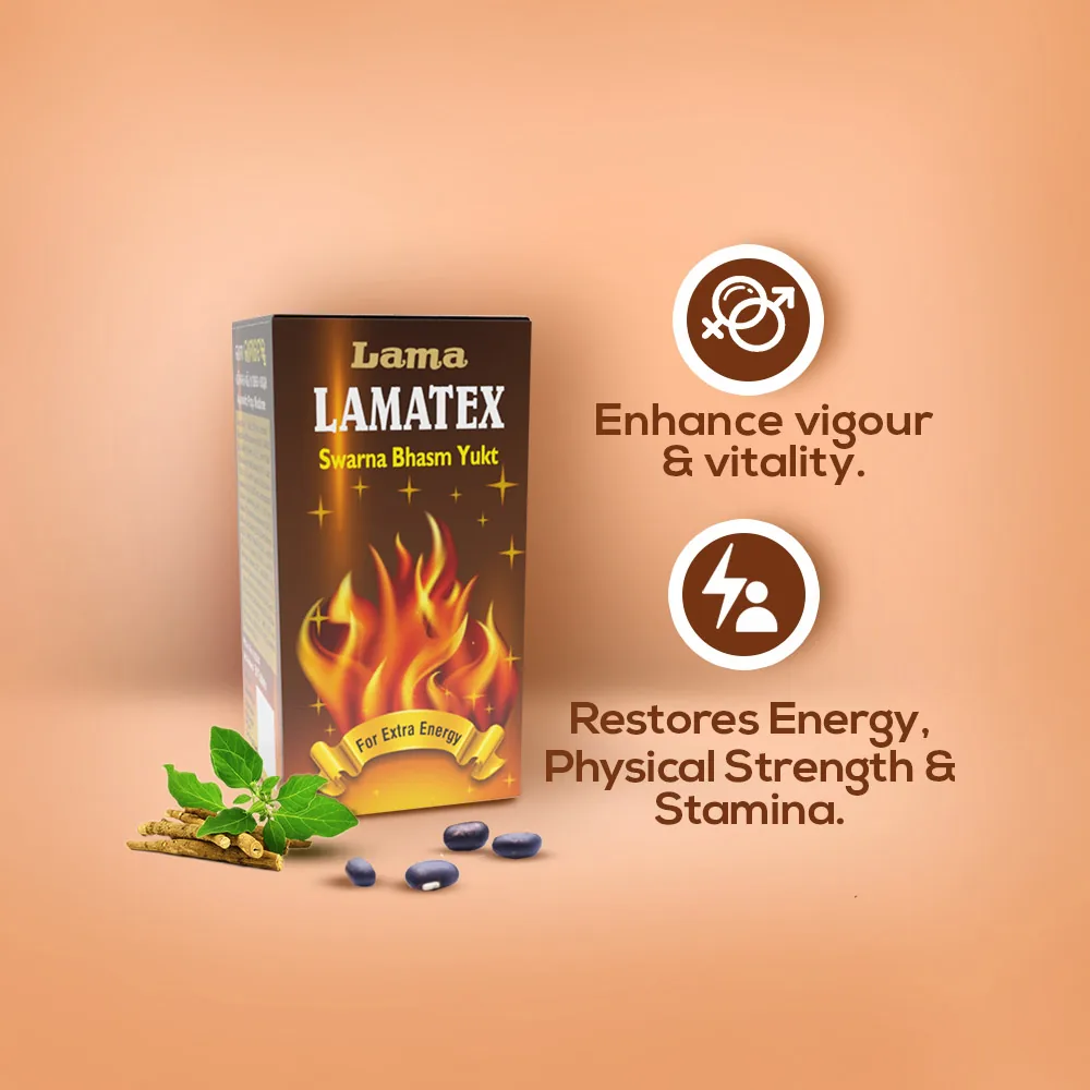 Lama Lamatex Swarna Bhasm Yukt Tablets | Ayurvedic Vitality Supplement | Strength & Stamina Support-2