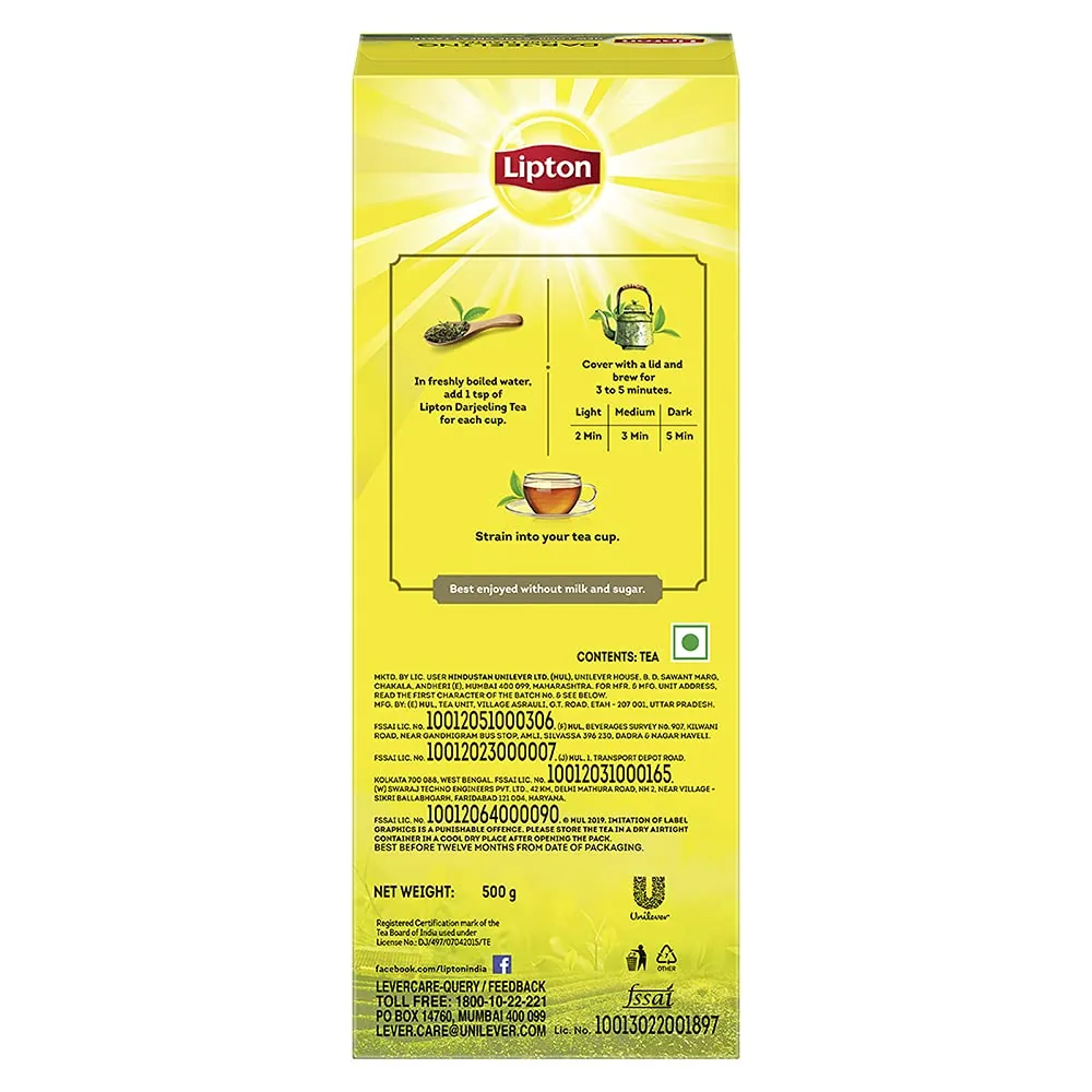 Lipton Darjeeling Long Leaf Loose Tea 500 g Pack-5