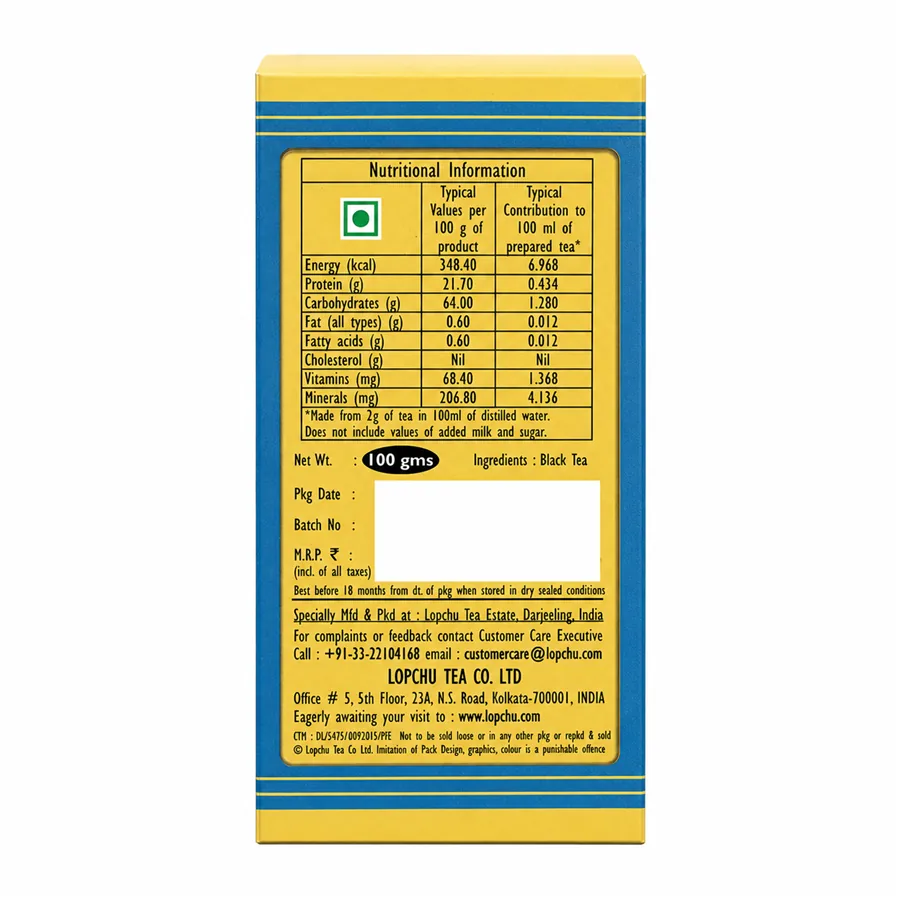 Lopchu Tea Estate Darjeeling Flowery Orange Pekoe | Loose Leaf Black Tea | Smoky & Woody Notes-1