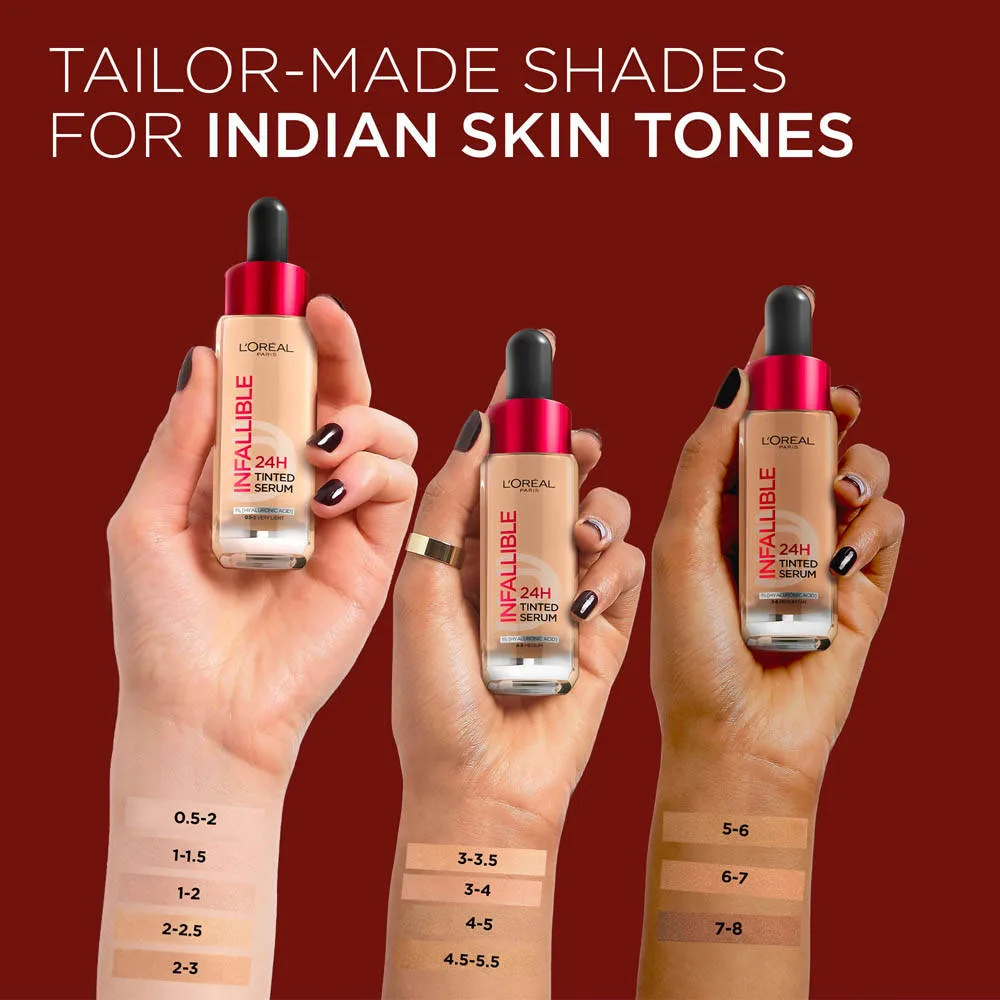 L'Oreal Paris Infallible 24H Tinted Serum Foundation | Lightweight Liquid Foundation | 24-Hour Sweat-Proof Radiant Finish-2