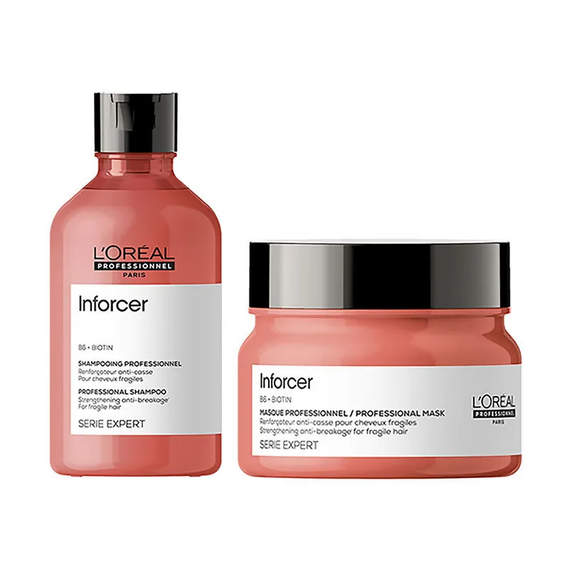 L'Oreal Professionnel Inforcer Strengthening Shampoo & Hair Mask Combo | Hair Care Set | Anti-Breakage and Strength-2